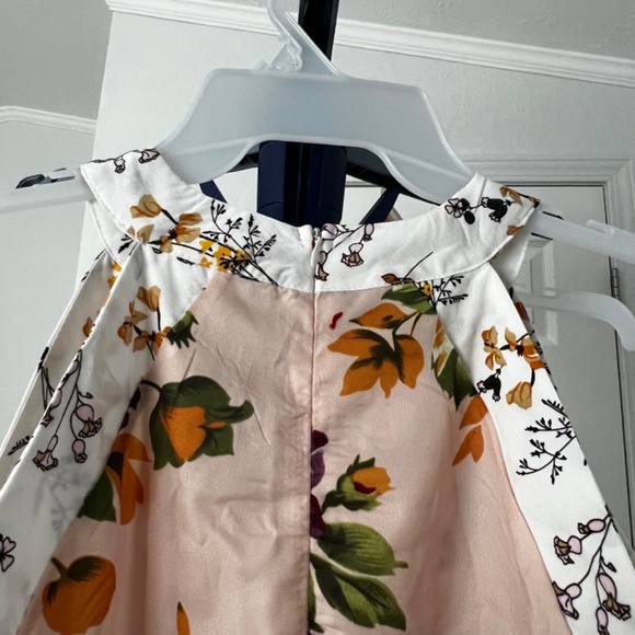 Floral Print Halter Dress with Raffles Detail - Size L - Picture 5 of 10